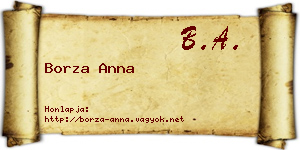 Borza Anna névjegykártya