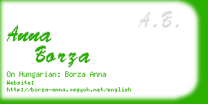 anna borza business card
